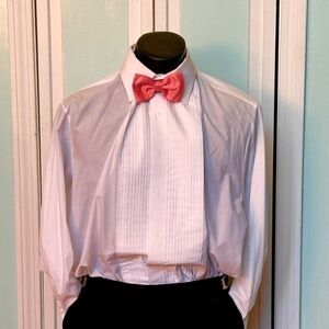 Coral Reef Orange Pink Wedding Prom Tuxedo Pre Tied clip Bow tie bowtie